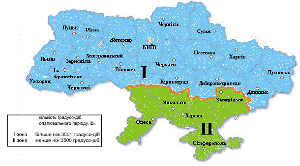 Климатическая карта украины